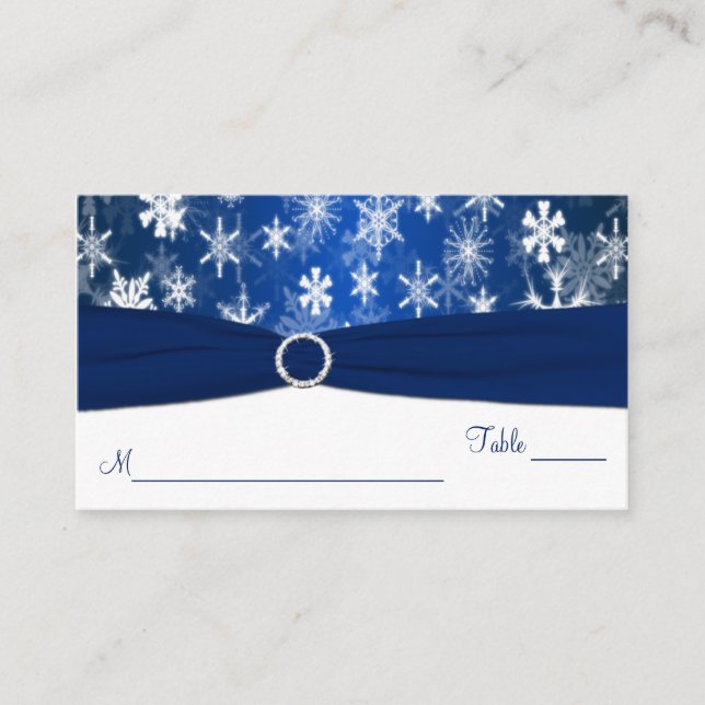 Bleu et blanc Snowflakes Cartes de puces (Devant)