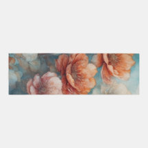 Bleu et caramel brun imprimé floral