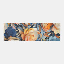 Bleu et caramel brun imprimé floral