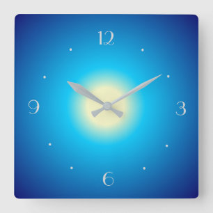 Bleu et citron Glow Print Design> Horloges simples