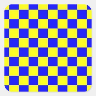 ⛲ Bleu et Jaune 💛 🐬 🌙 À damiers STICKERS