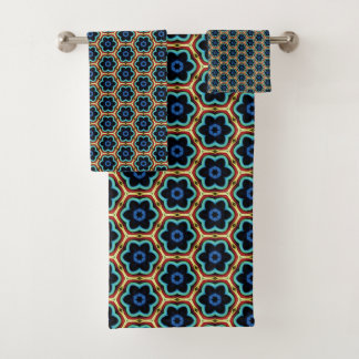 Bleu et jaune, floral simple
