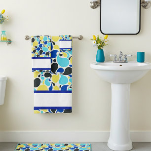 Bleu et jaune paisley