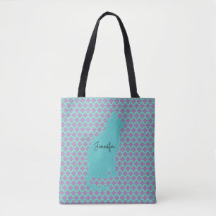Bleu et Lavande avec Chat sur tout le Sac fourre-t