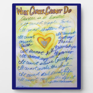 Bleu et or Cancer Poème Peinture Art Plaque