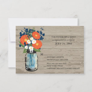 Bleu et orange Mason Jar Wood   RSVP