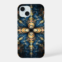 Bleu et Orange Moderne Motif Médaillon
