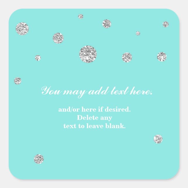 Bleu et Parties scintillant d'argent Sticker à poi (Devant)