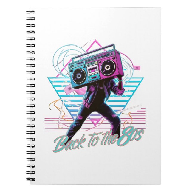 Bleu et rose Retro Retour au Carnet des années 80 (Devant)