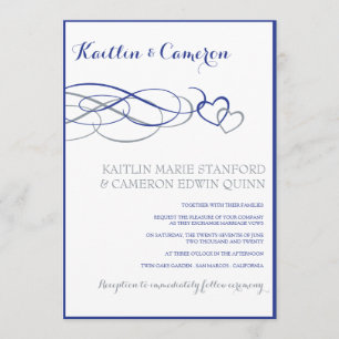 (Bleu et Silve d'horizon) invitations aimées de