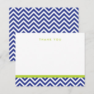 Bleu et Vert Simple Chevron Merci Cartes de notes