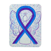 Bleu et violet sensibilisation Ruban Magnets d'art