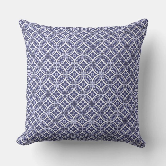 bleu extérieur et blanc de coussin d'accent de 20 (Recto)