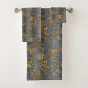 Bleu Faux Or Elégante Salle de bain