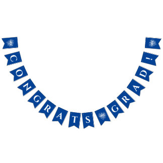 Bleu | Félicitations Drapeaux de soudure avec feux