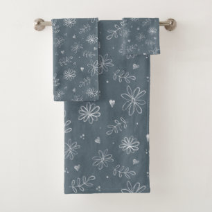 Bleu Floral Farmhouse Cottage Design Serviette