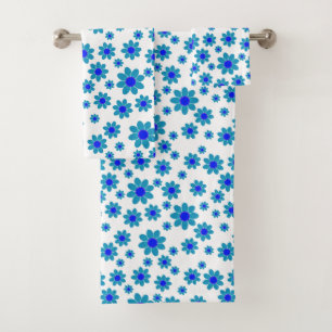 Bleu   Floral Repeating Daisy Motif