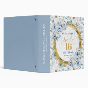 Bleu Floral Sweet 16 Mémoire Classeur Parties scin