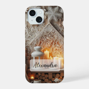 Bleu foncé, Bleu blanc Scène d'hiver Palmiers Floc