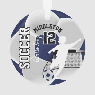 Bleu foncé et blanc Football Garçon de gardien de 