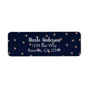 Bleu foncé et rose or métallisé pailleté étoiles c