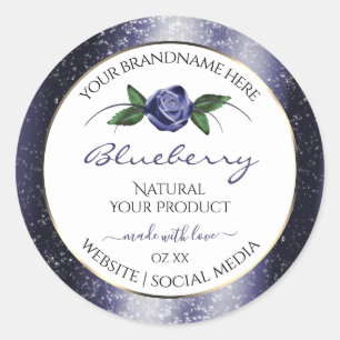 Bleu foncé Étiquettes produit Parties scintillant 