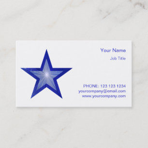 Bleu foncé étoile côté carte de visite blanc
