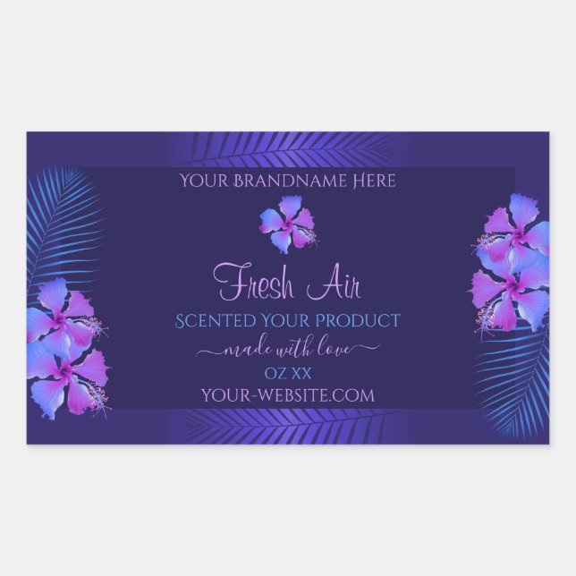 Bleu foncé Produit Étiquettes Fleurs violettes exo (Devant)