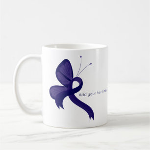 Bleu foncé Sensibilisation Ruban Papier à café Mug