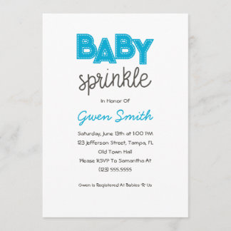 Bleu Garçon Bébé saupoudrer Invitation