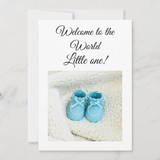 Bleu garçon pieds tannés baby shower invitation