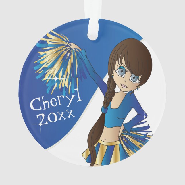 Bleu, Gold et White Pom-pom girl Girl 📣 (dos)