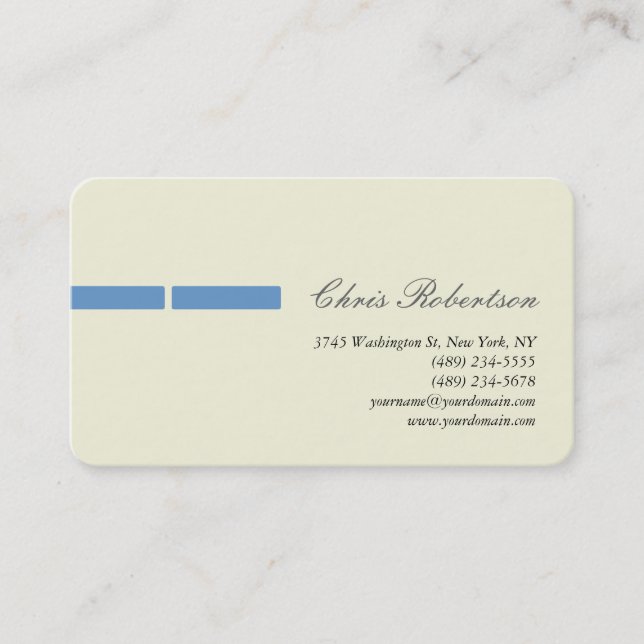 Bleu gris beige angle rond Carte de visite de scri (Devant)
