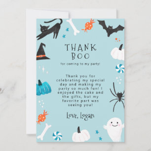 Bleu Halloween Anniversaire Fête Merci Boo