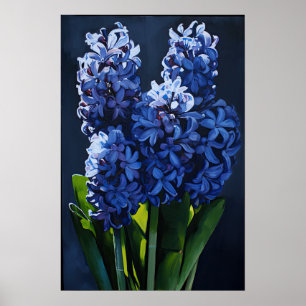 Bleu Hyacinth Flower Art Imprimer Poster