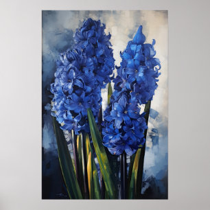 Bleu Hyacinth Flower Art Imprimer Poster