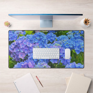 Bleu Hydrangea Jardin Fleurs Bureau Mat Pad