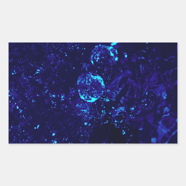 Bleu Jacuzzi Bulles Rectangle Sticker (Devant)