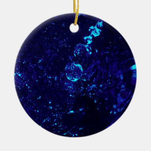 Bleu jacuzzi bulles rond ornement de Noël