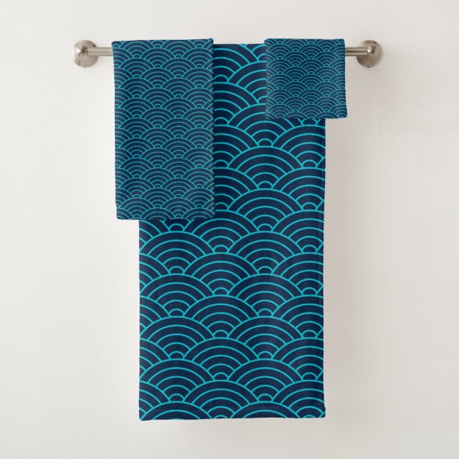 Bleu japonais Seigaiha mer et vagues (En situation)