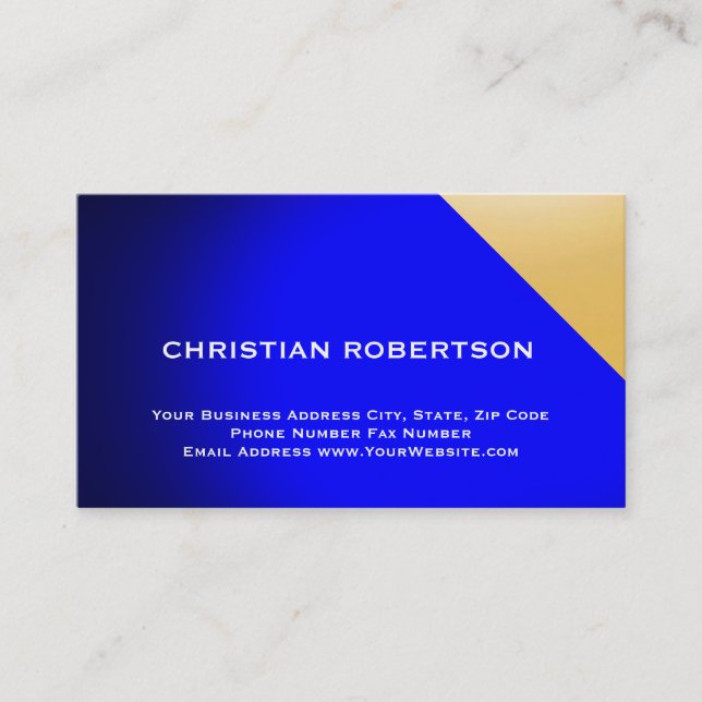 Bleu Jaune Moderne Simple Carte de visite simple (Devant)