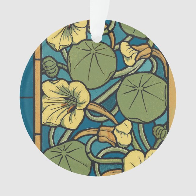 Bleu jaune Nasturtium Fleur Nouveau Motif (devant)
