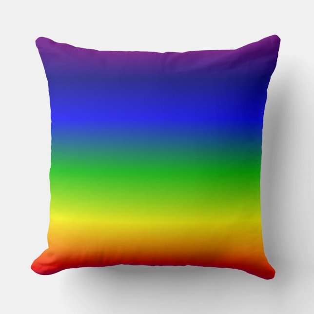 Bleu Jaune Vert Rouge Arc-en-ciel Coussin (Recto)