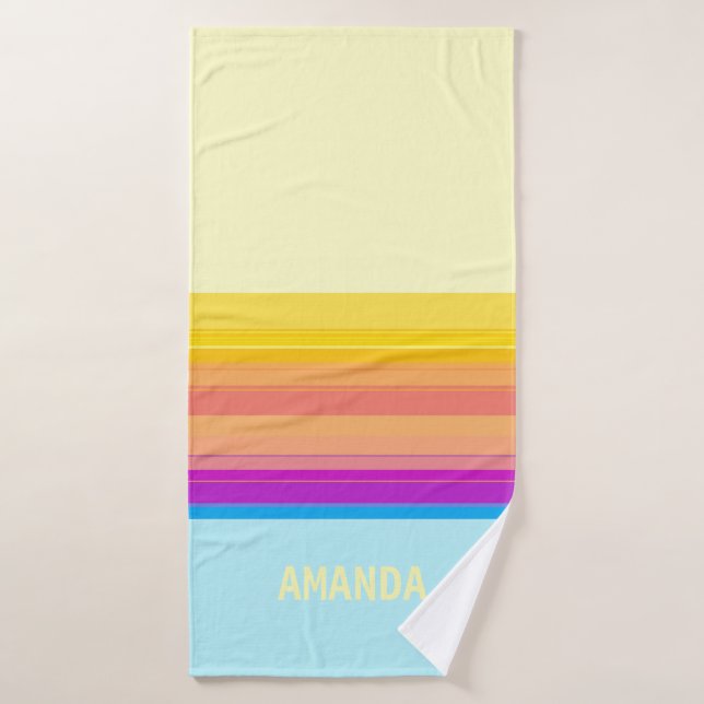 Bleu jaune violet (Serviette de bain)