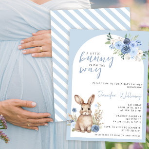 Bleu lapin Pâques bébé invitation douche
