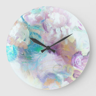 Bleu Lilac Abstrait Designer Horloge murale