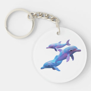 Bleu magique et Dauphins rose