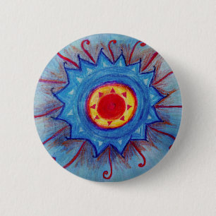 Bleu Mandala Round Badge