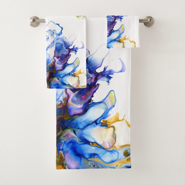 Bleu Marbre Agate Fluide Art (En situation)