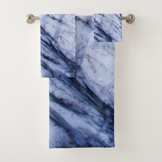 Bleu & Marbre blanc Swirl Moderne Chic (En situation)